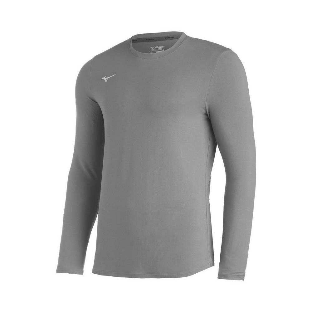 Sudaderas Mizuno Comp Diamond Long Sleeve Crew Hombre Gris Ofertas BOKM-29835